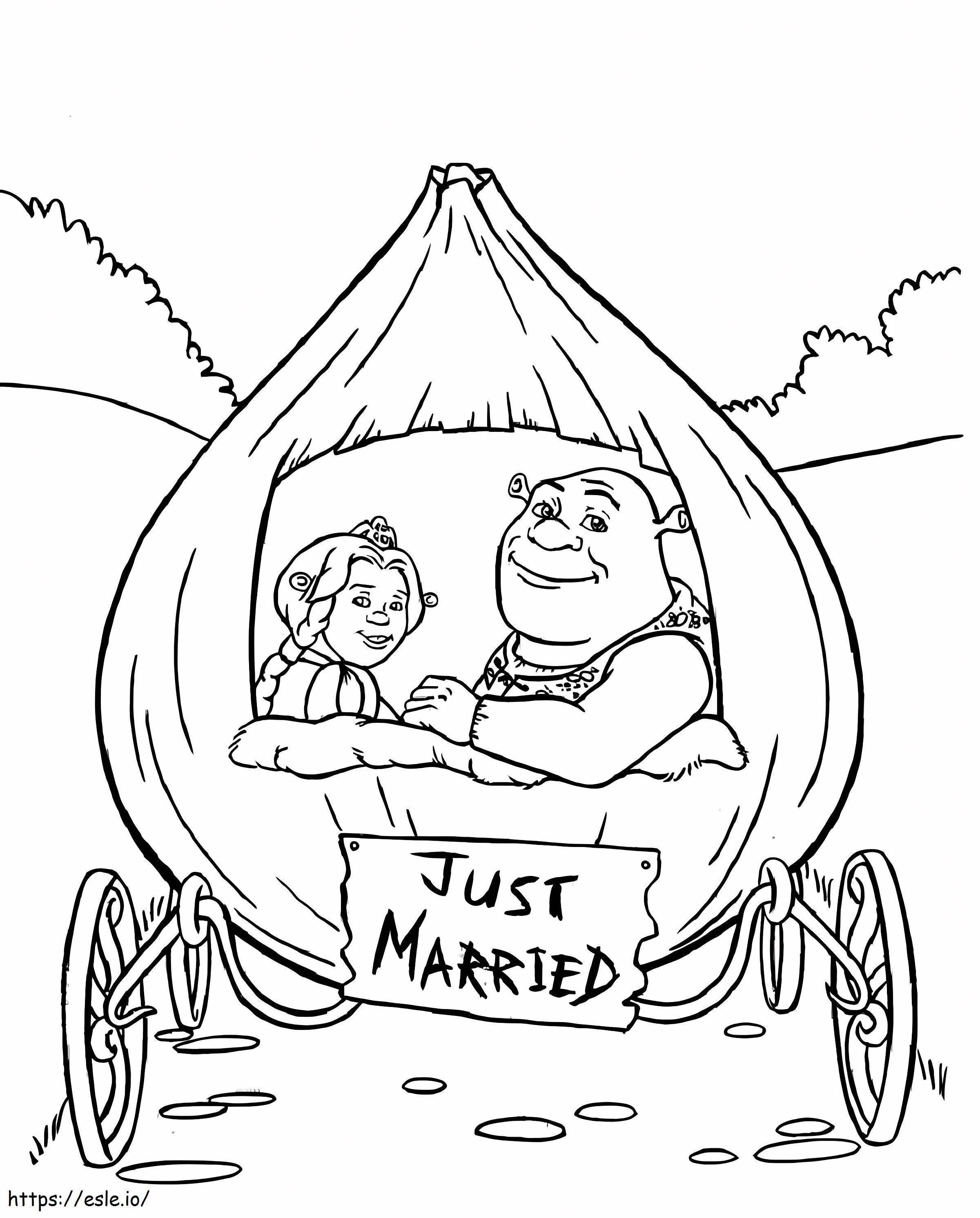 Shrek And Princess Fiona In Onion coloring page
