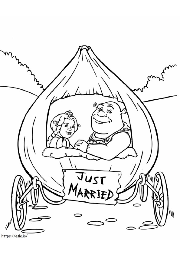 Shrek And Princess Fiona In Onion coloring page