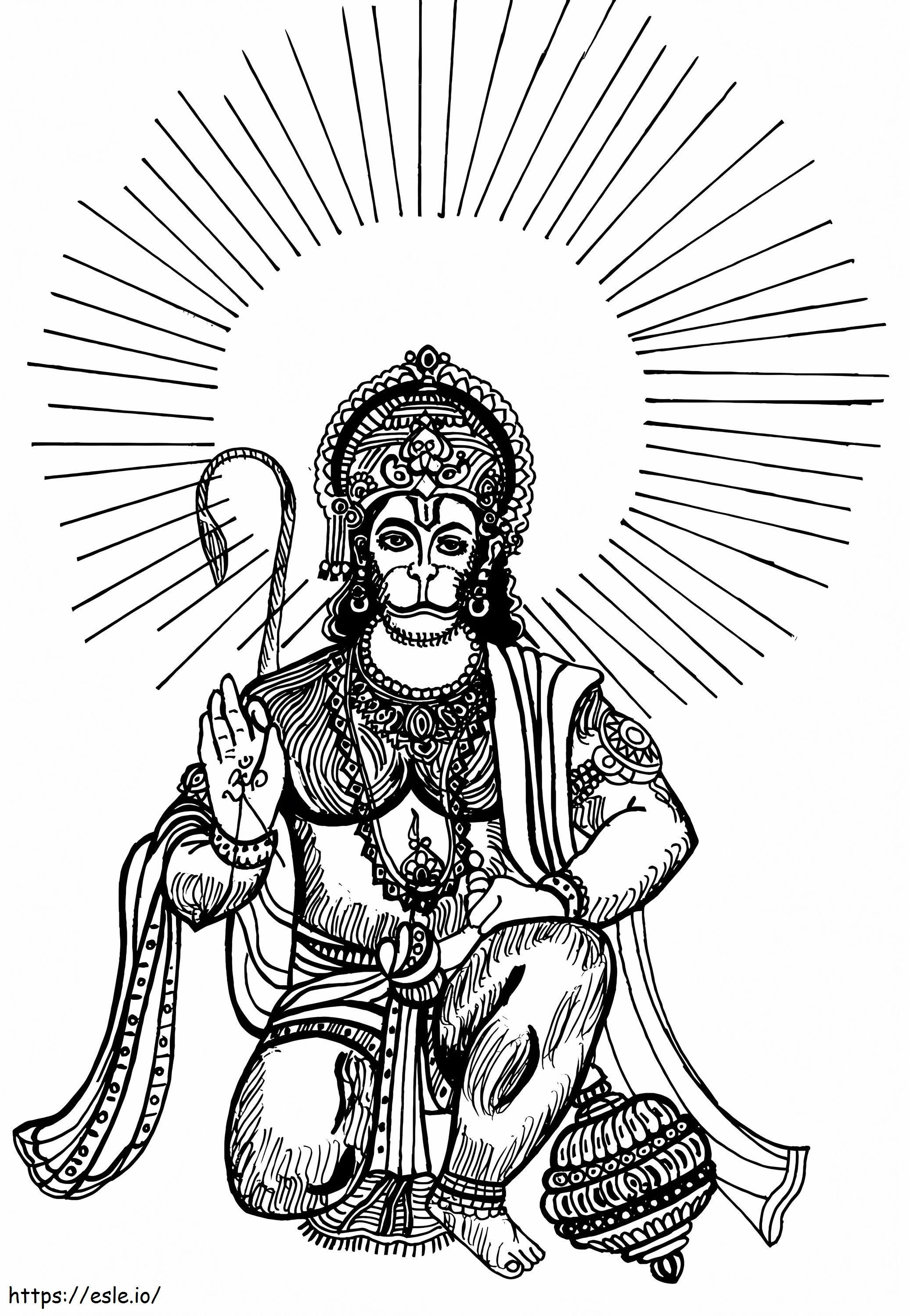 Hanuman Jayanti 10 värityskuva
