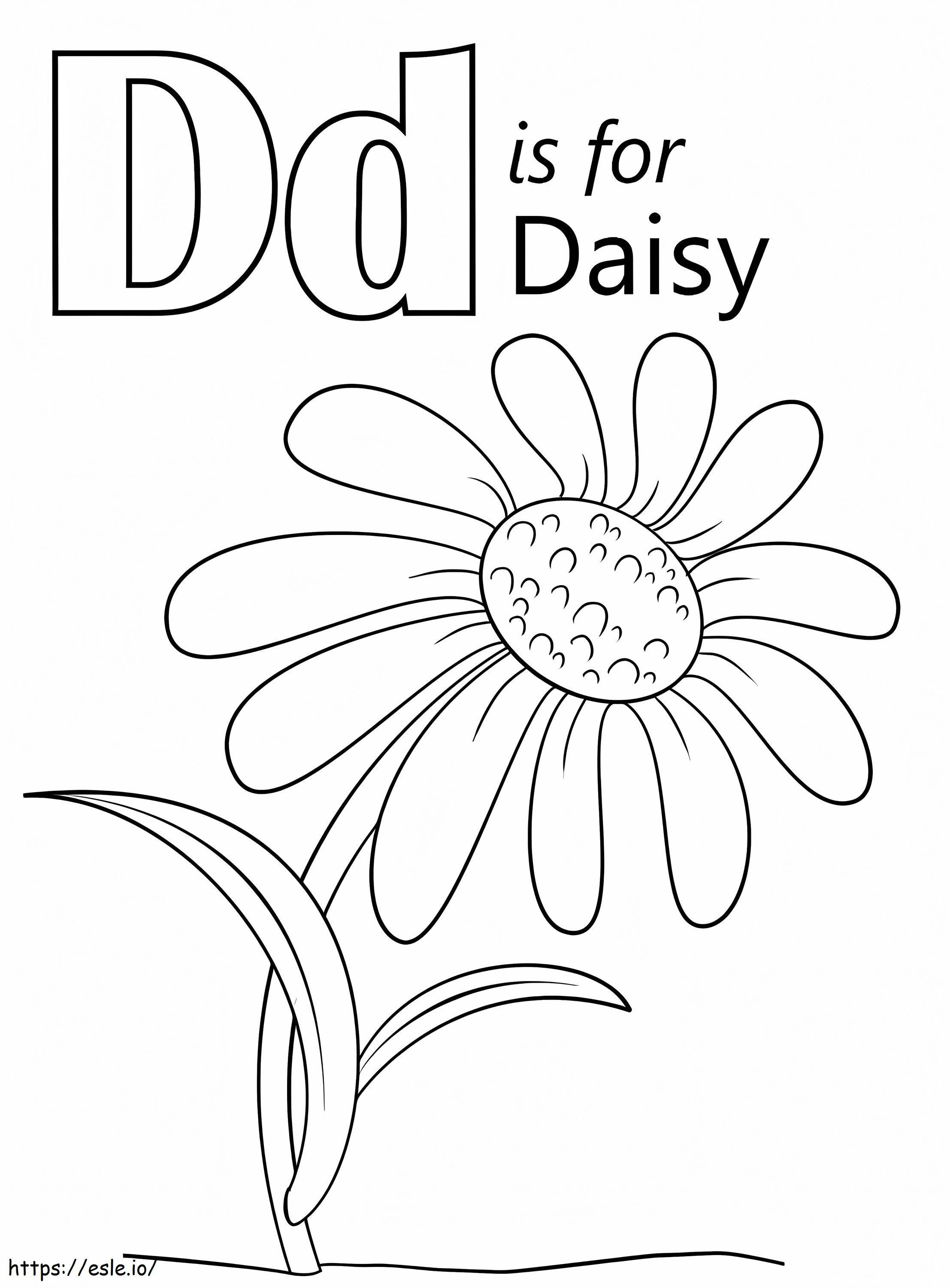 Daisy Letter D coloring page