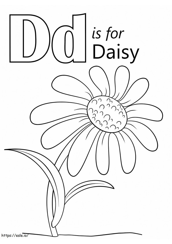Daisy Letter D coloring page