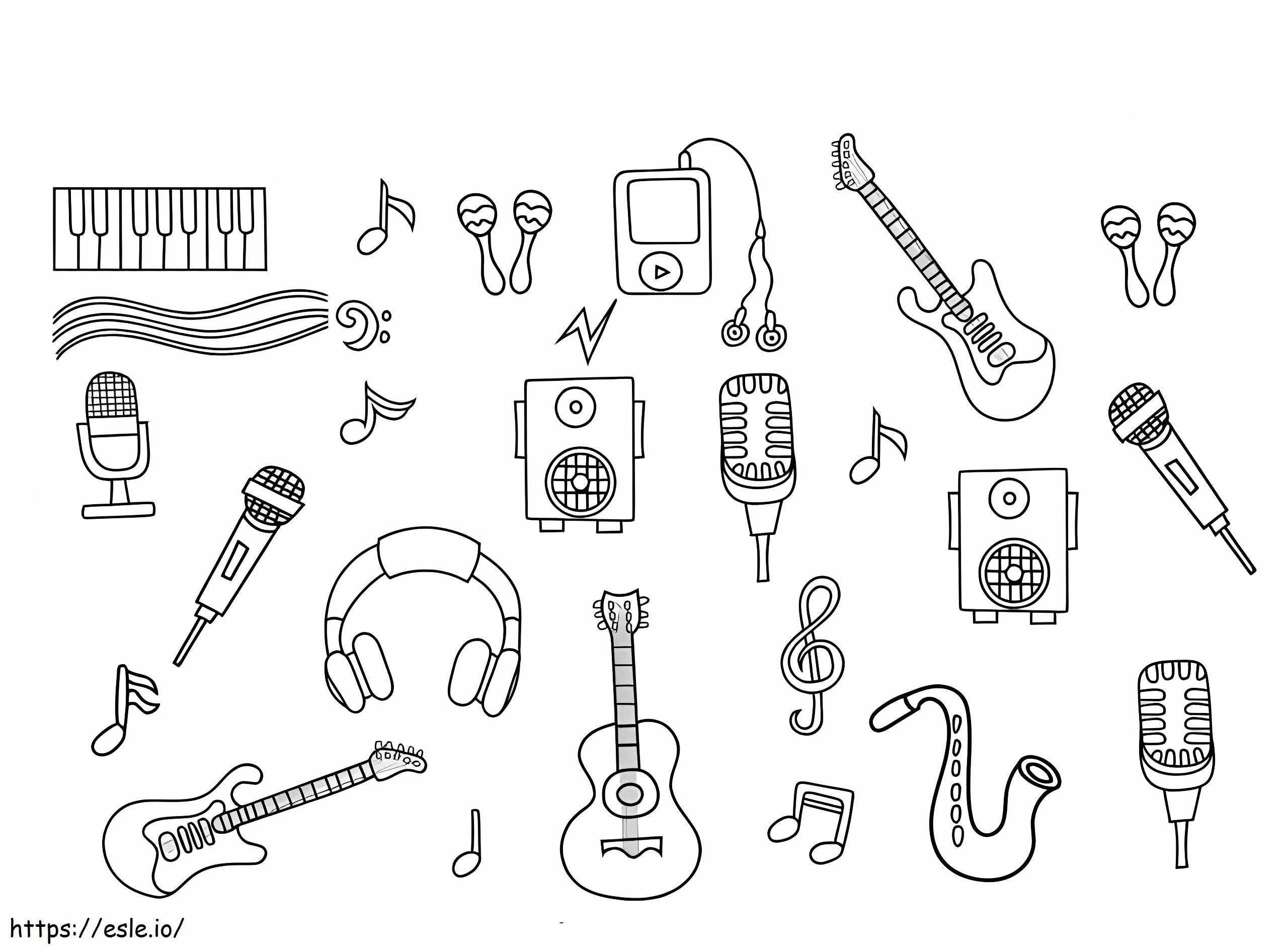 Amazing Music Instrument coloring page