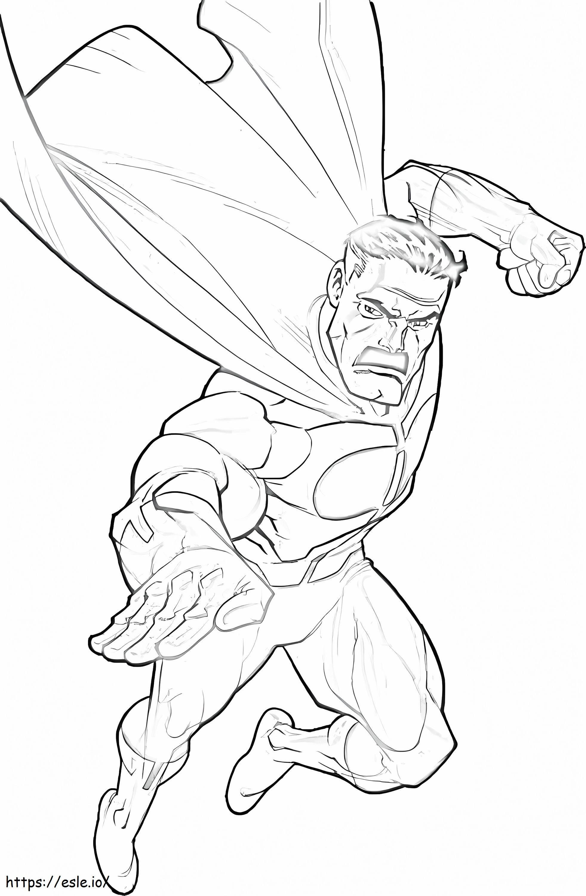 Omni Man Flying coloring page
