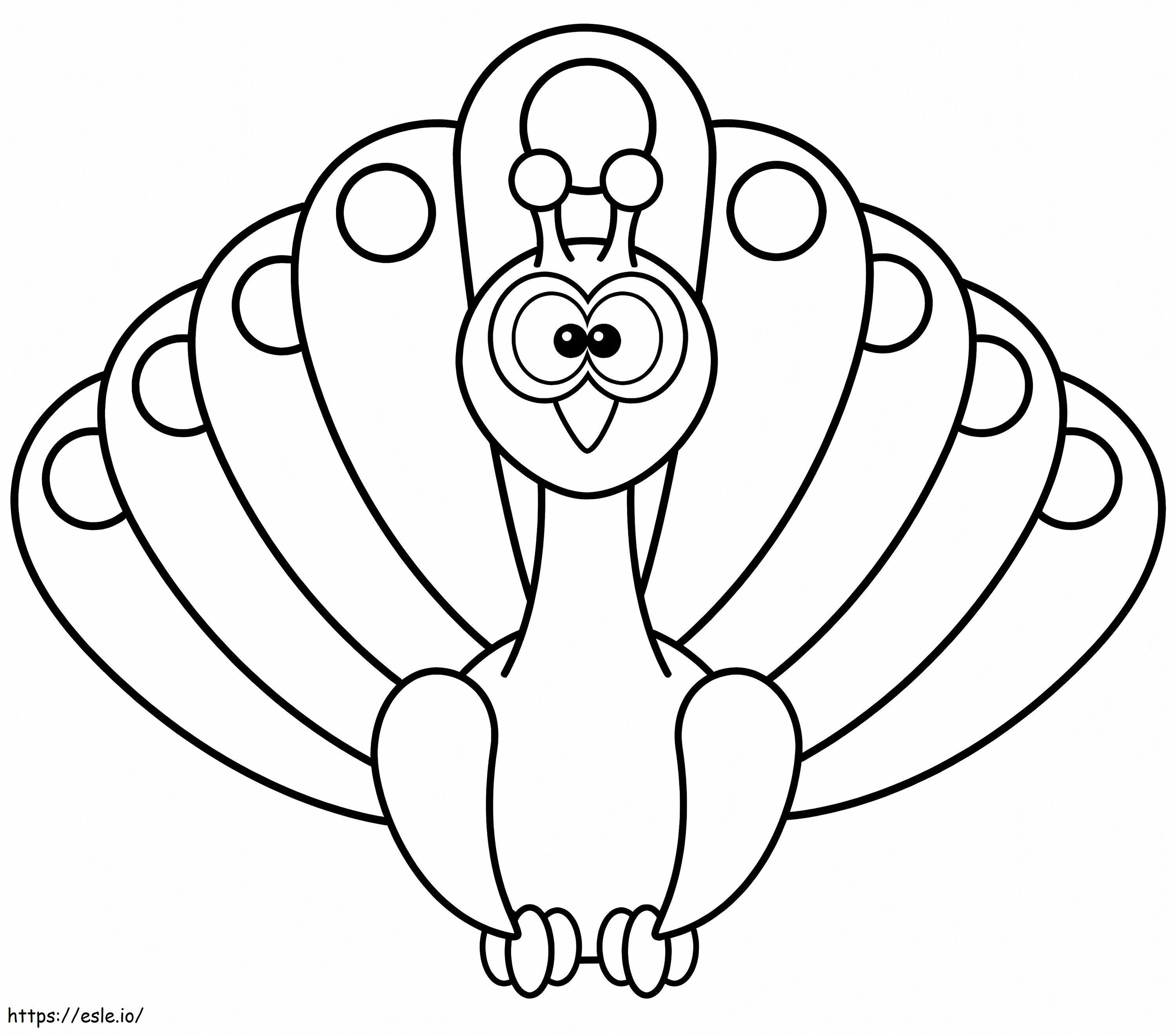 Adorable Peacock coloring page