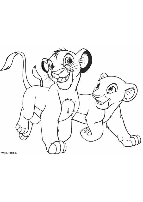 1560501175 Simba And Kiara A4 coloring page