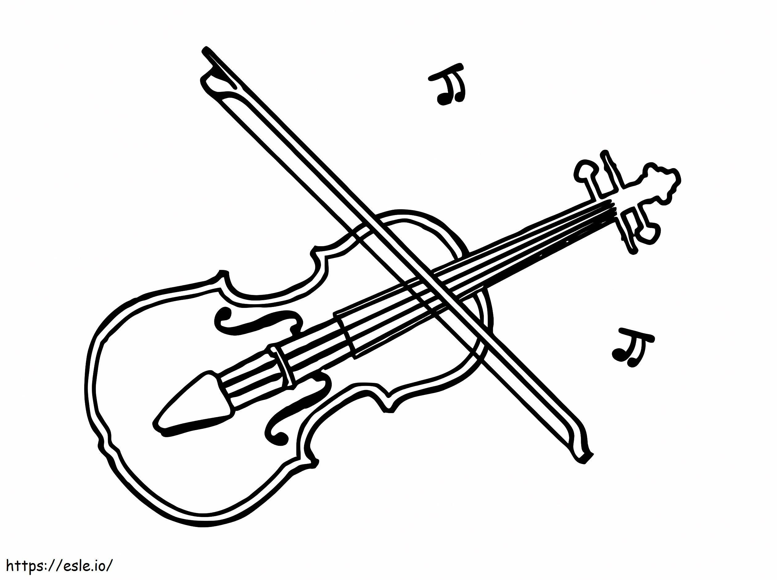 Disegno del violino da colorare