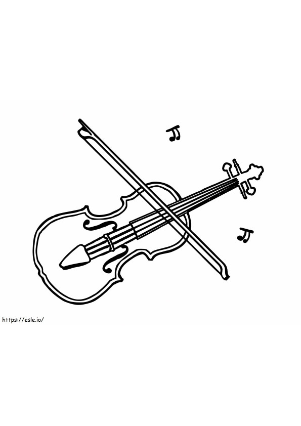 Desenho de violino para colorir
