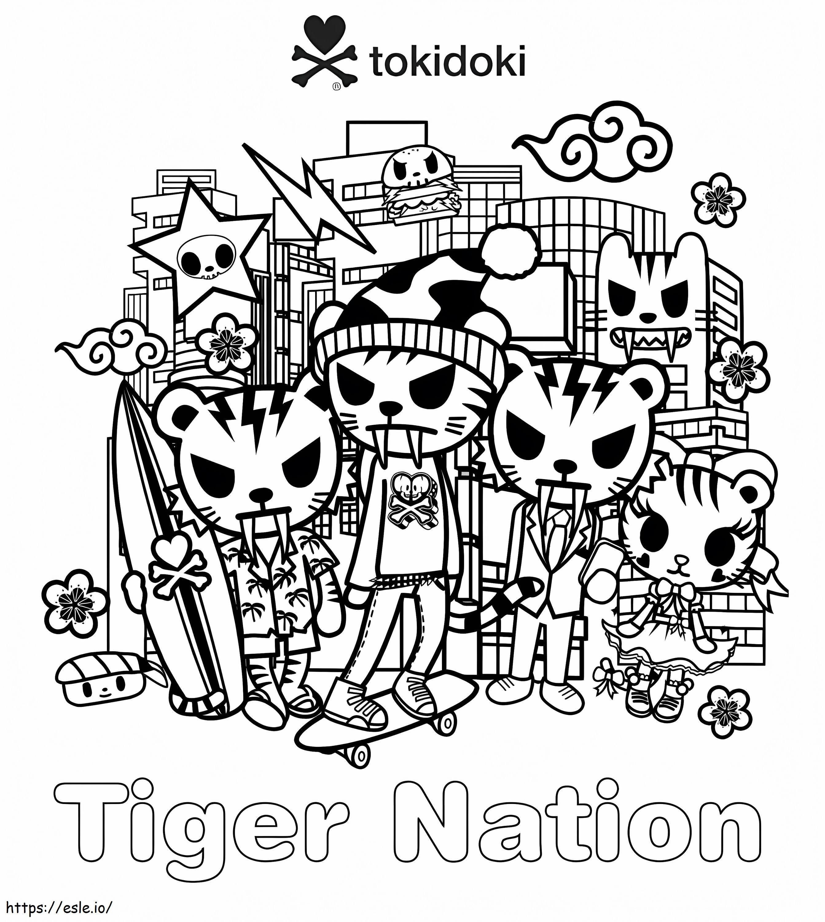 Kolorowanka Załoga Tygrysa Nation Tokidoki do druku