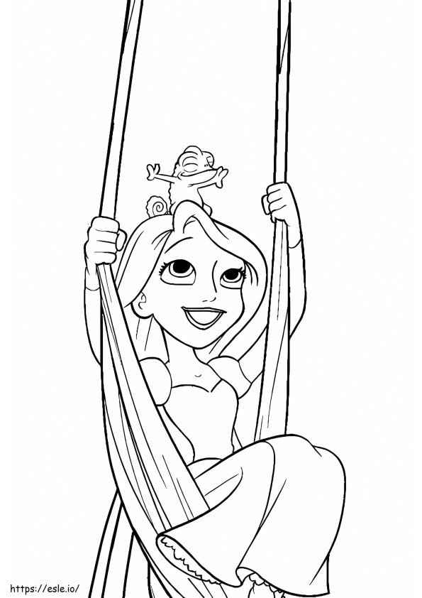 Selamat Rapunzel Dengan Tokek Gambar Mewarnai