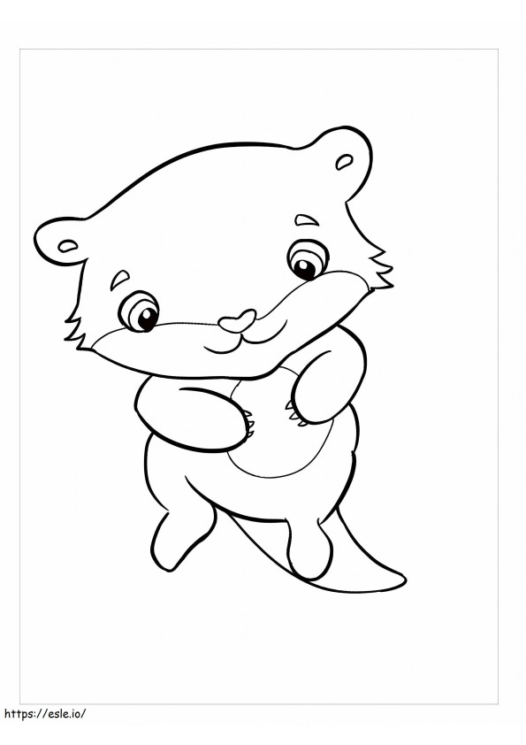 Lontra marinha de desenho animado de bebê fofo para colorir