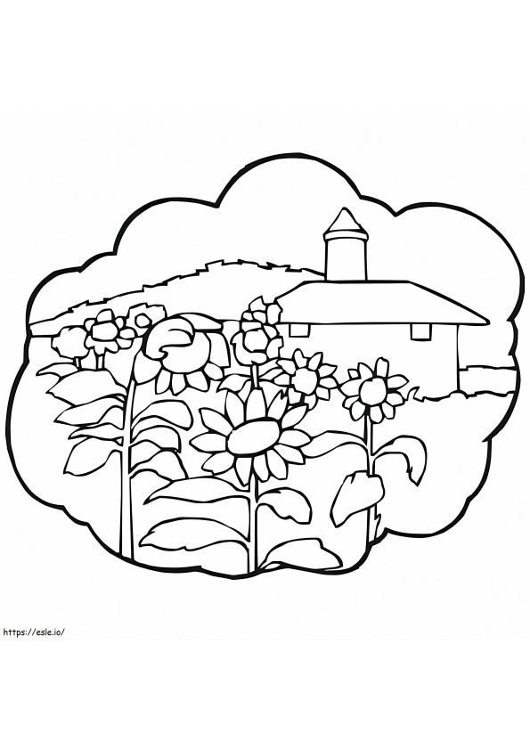 Sunflowers To Color coloring page