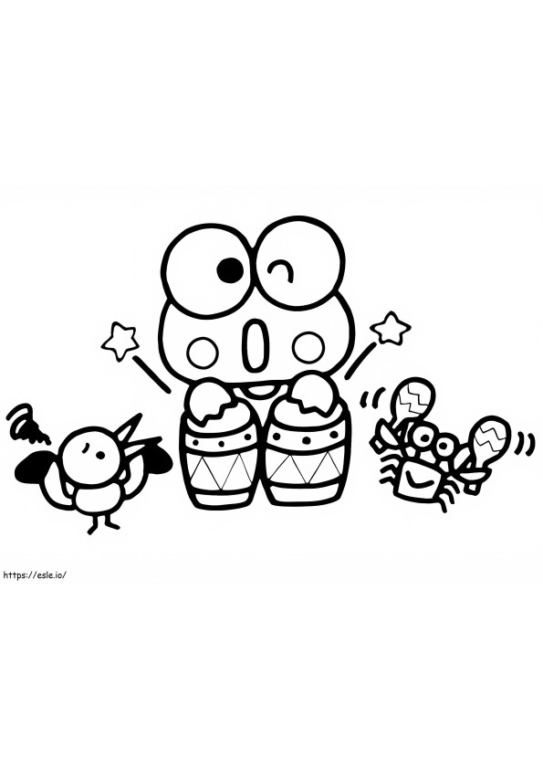 Keroppi tocando bateria