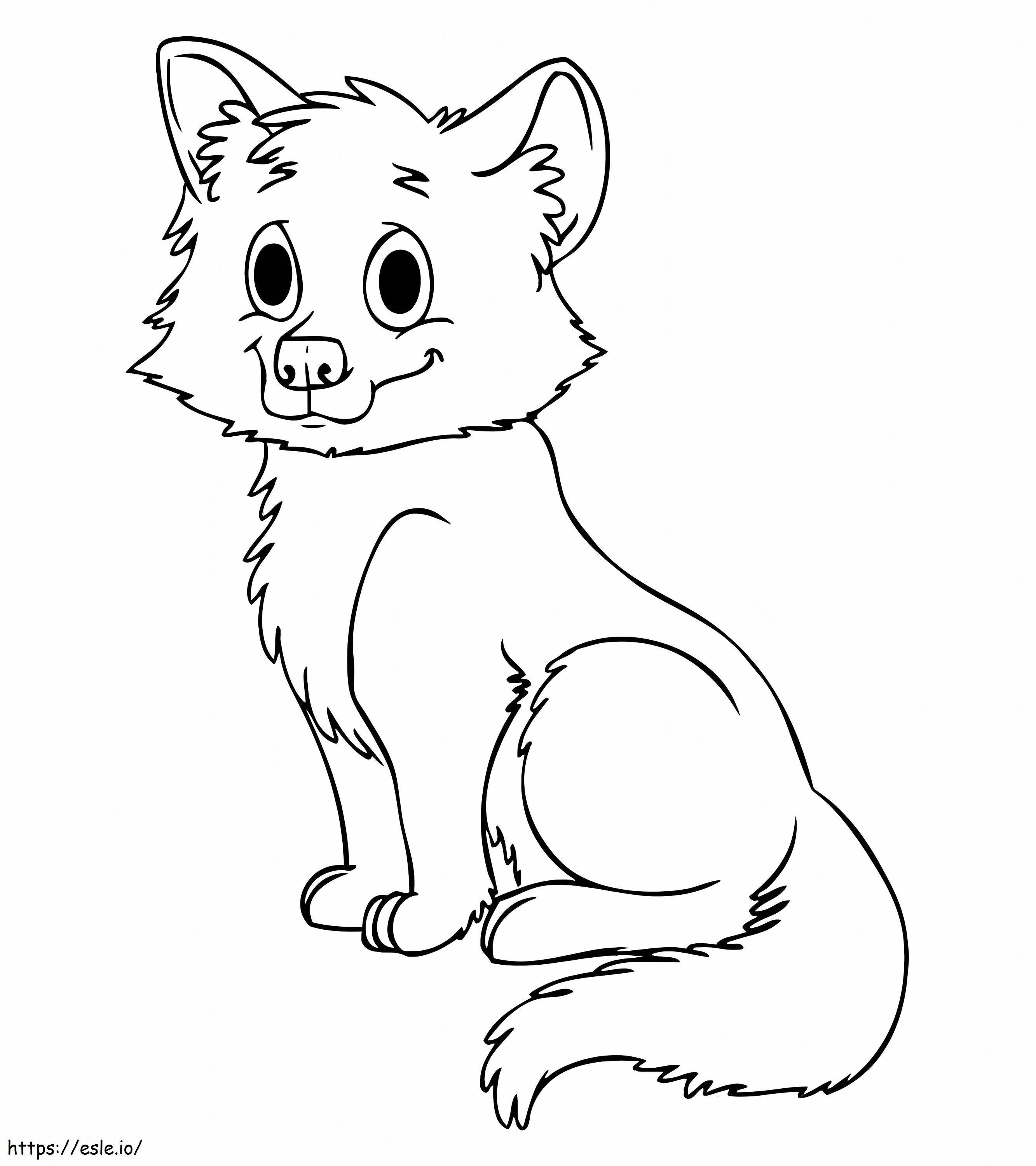 Little Smiling Wolf coloring page