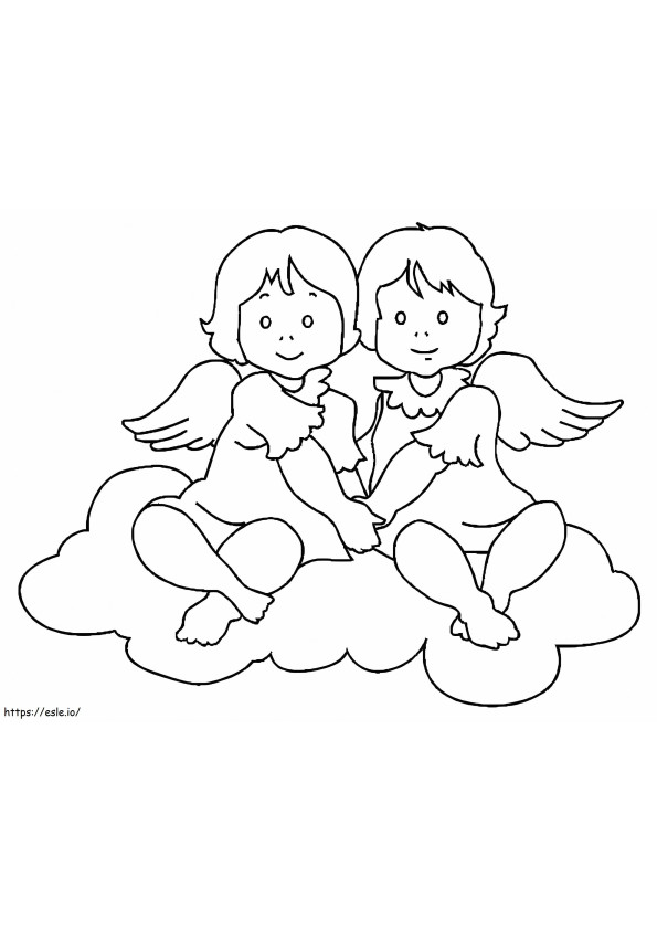 Cute Angels coloring page