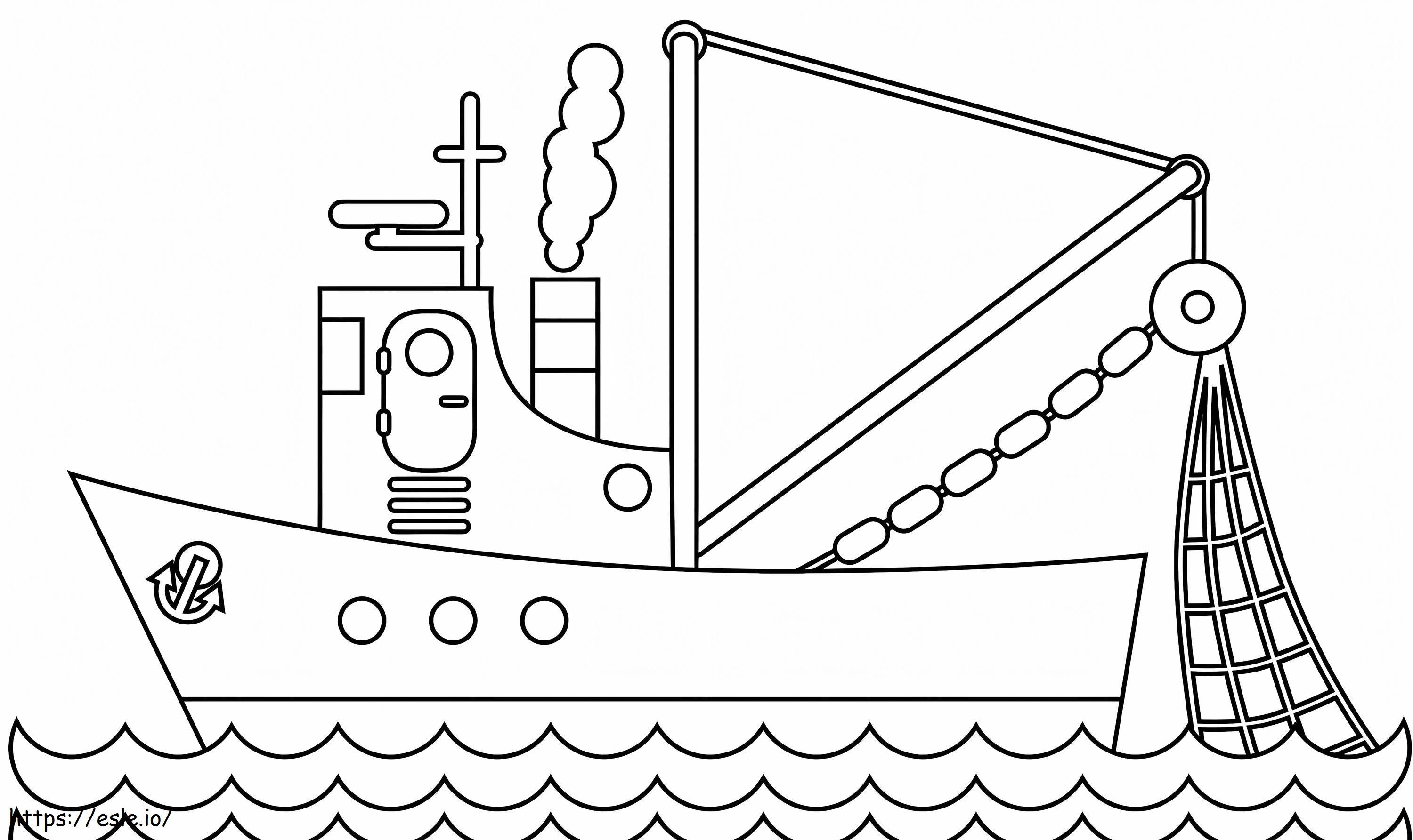 Barco de pesca para colorir