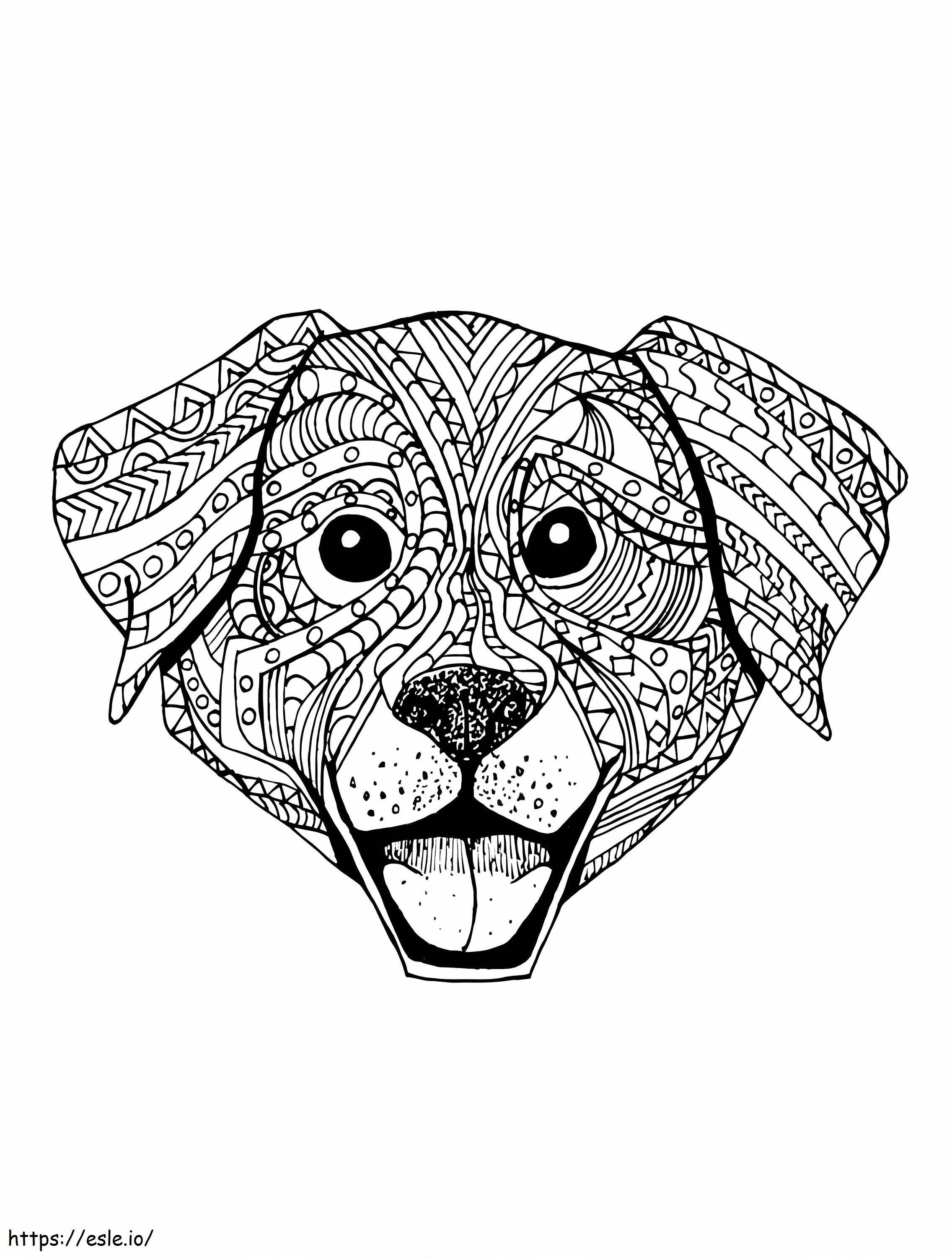 Perro Animal Mandala para colorear