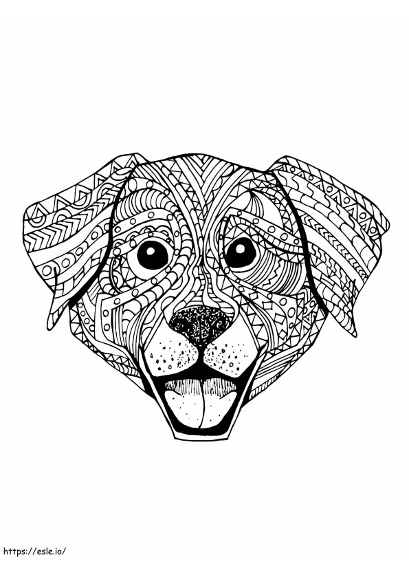 Koiran eläin mandala värityskuva