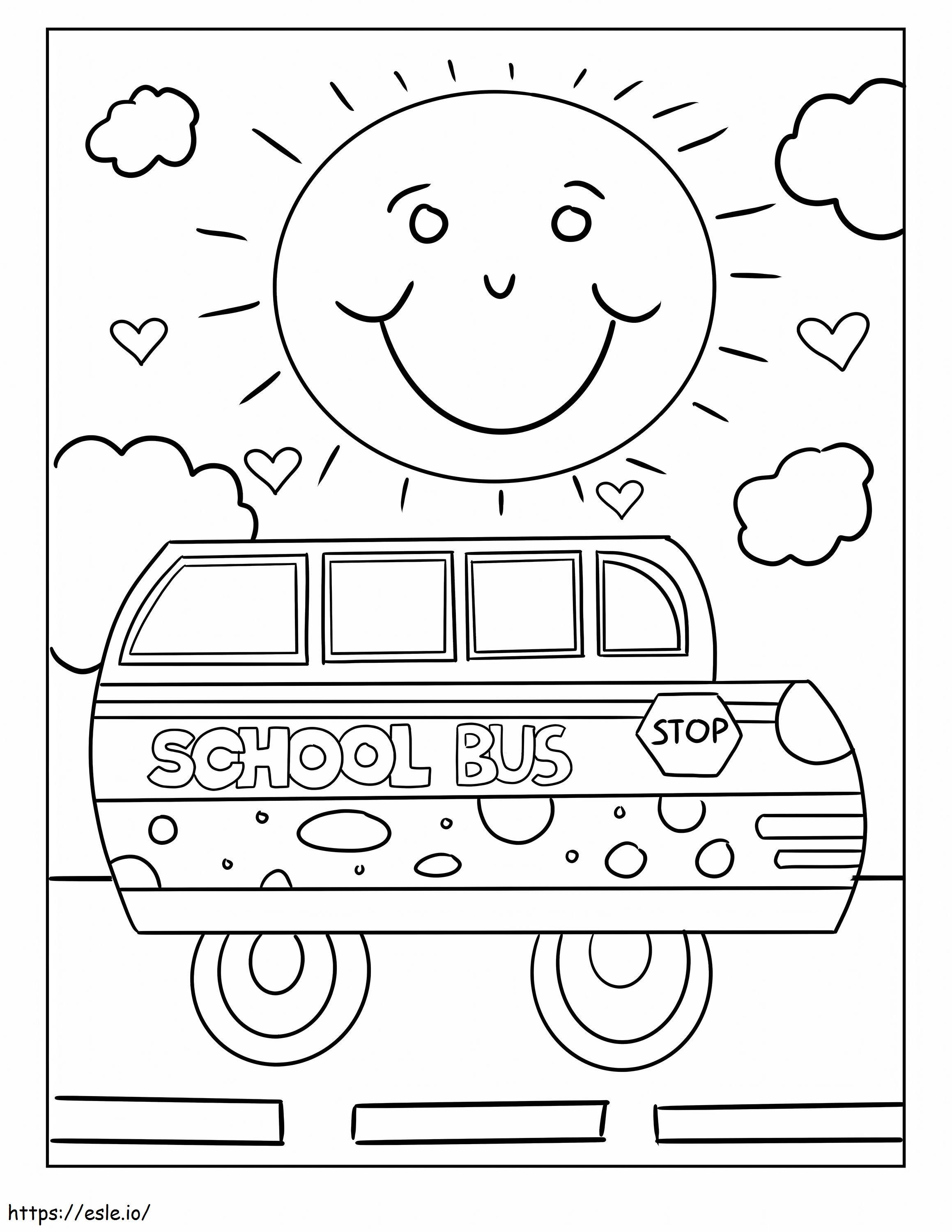 Niedlicher Schulbus Ausmalbild Zum Ausdrucken