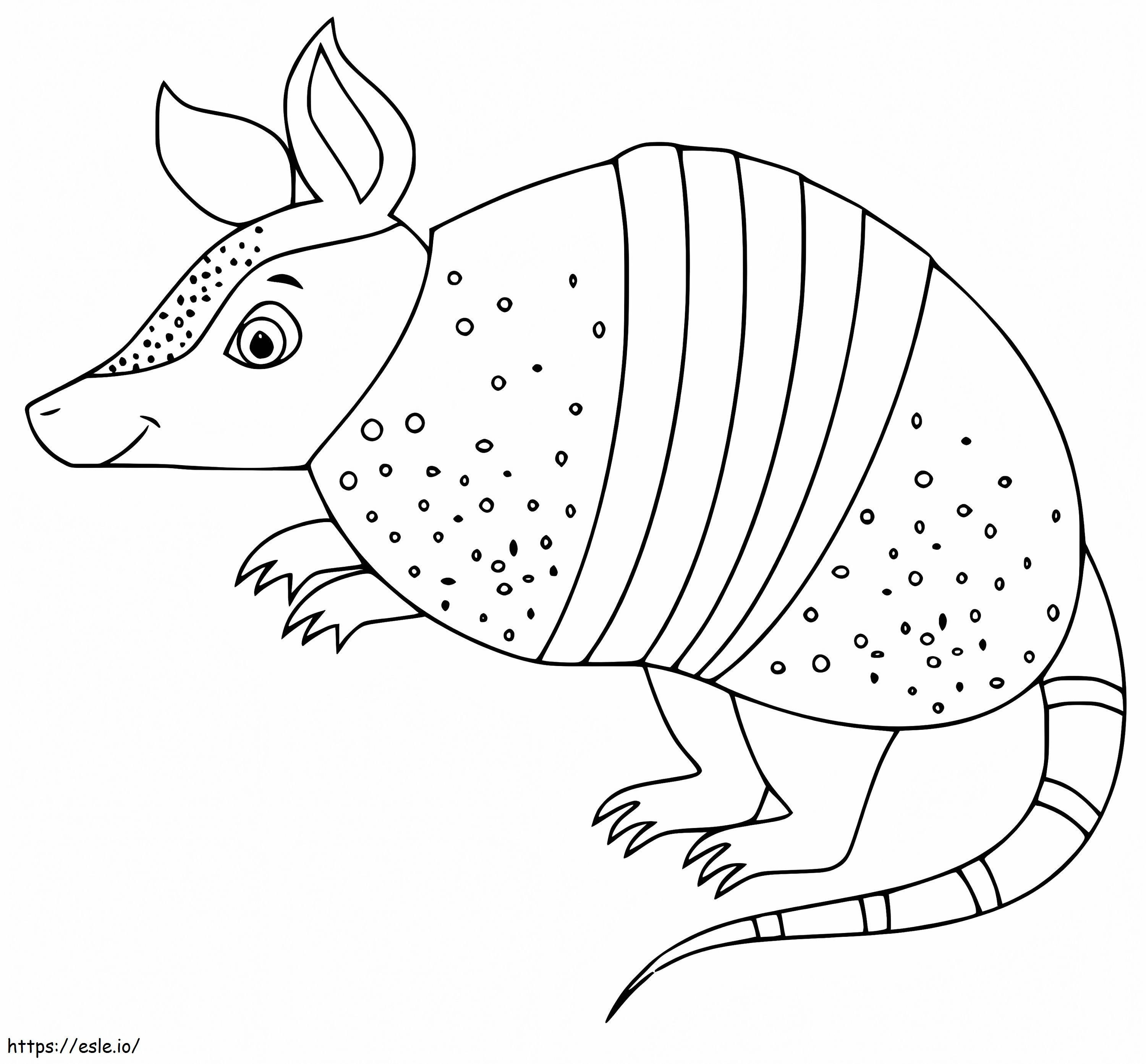 Adorable Armadilo Smiling coloring page