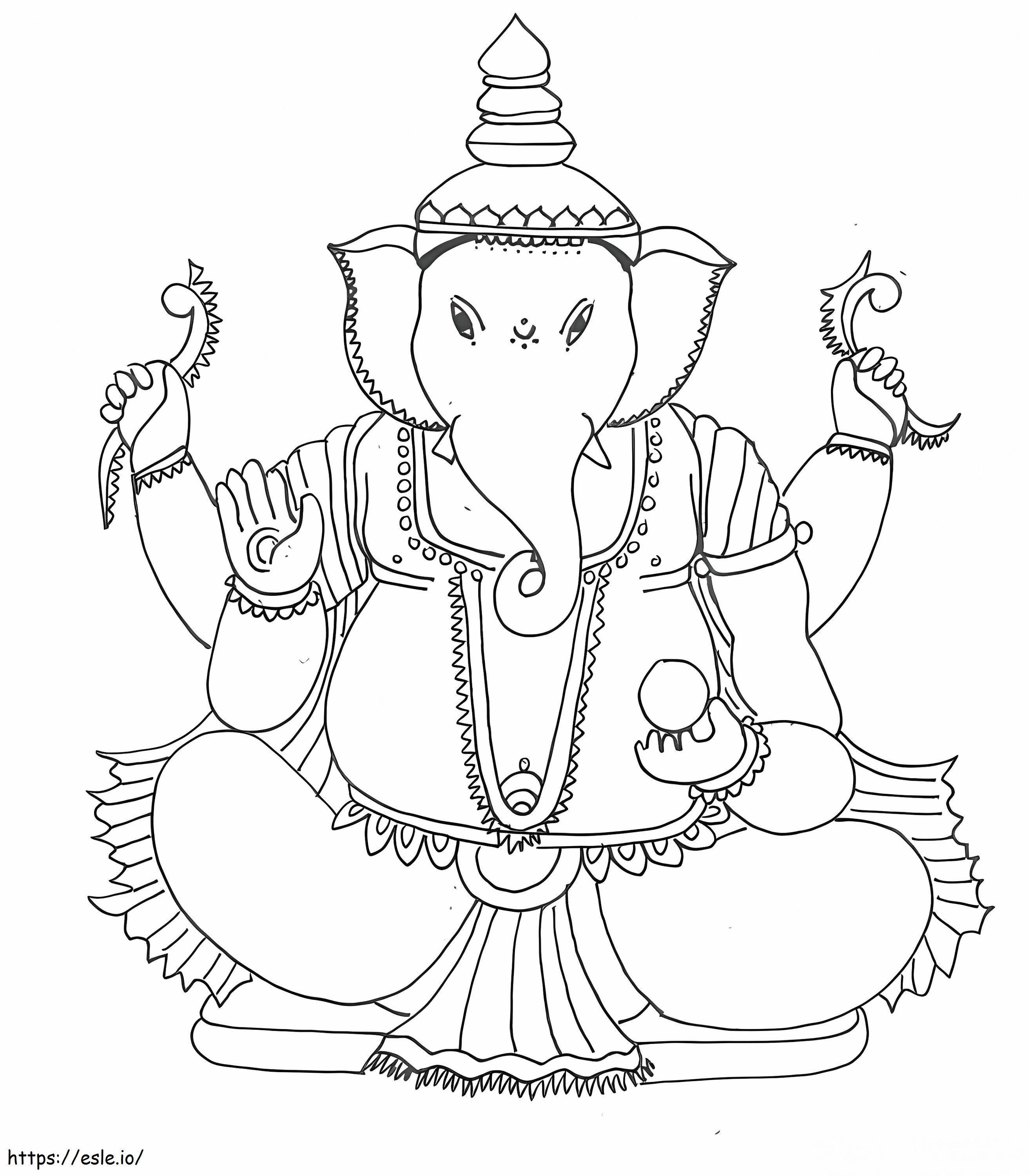 Coloriage Seigneur Ganesha 2 à imprimer dessin