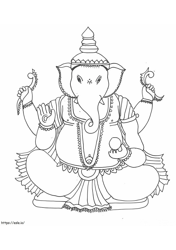 Heer Ganesha 2 kleurplaat