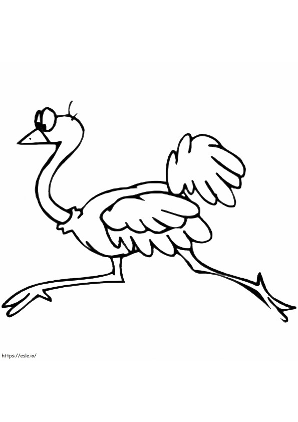 Struisvogel rennen kleurplaat