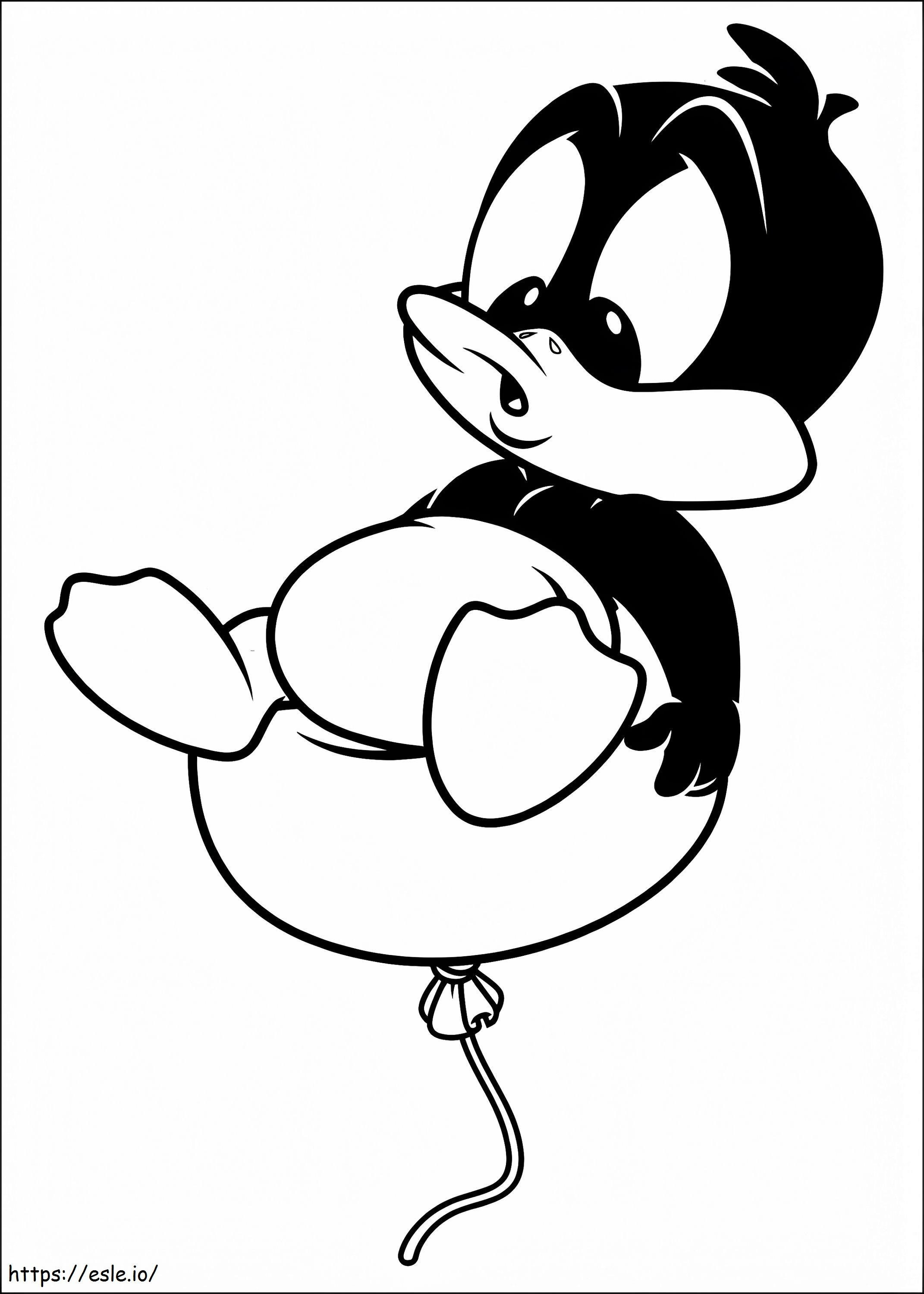 1533778030 Baby Daffy On Balloon A4 coloring page