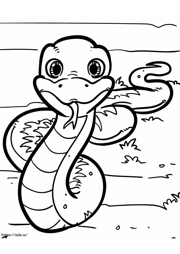 Coloriage Adorable serpent à imprimer dessin