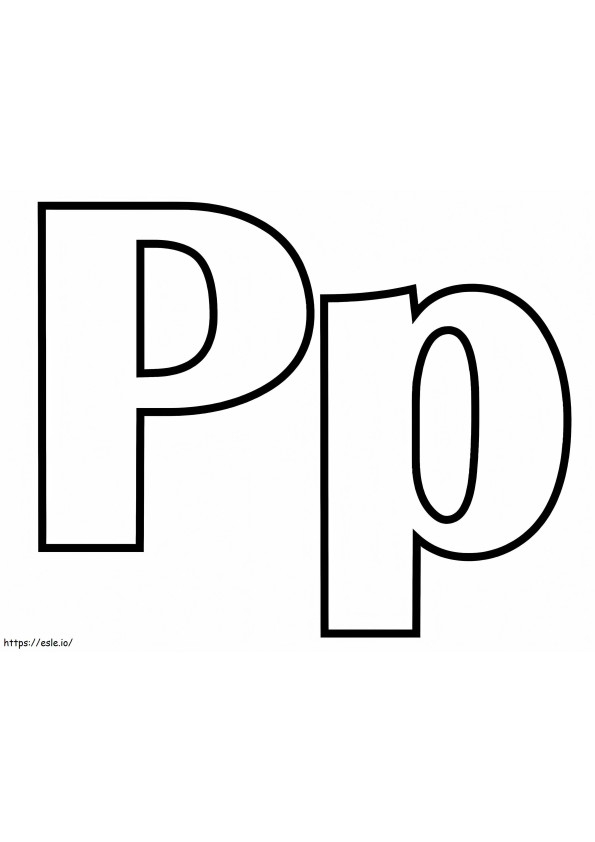 Coloriage Lettre PP à imprimer dessin