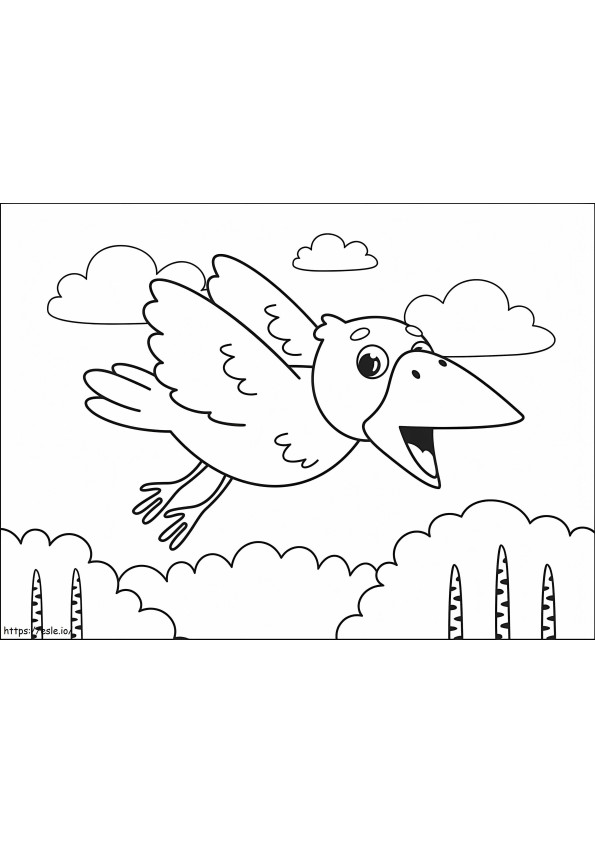 Cartoon Raven coloring page