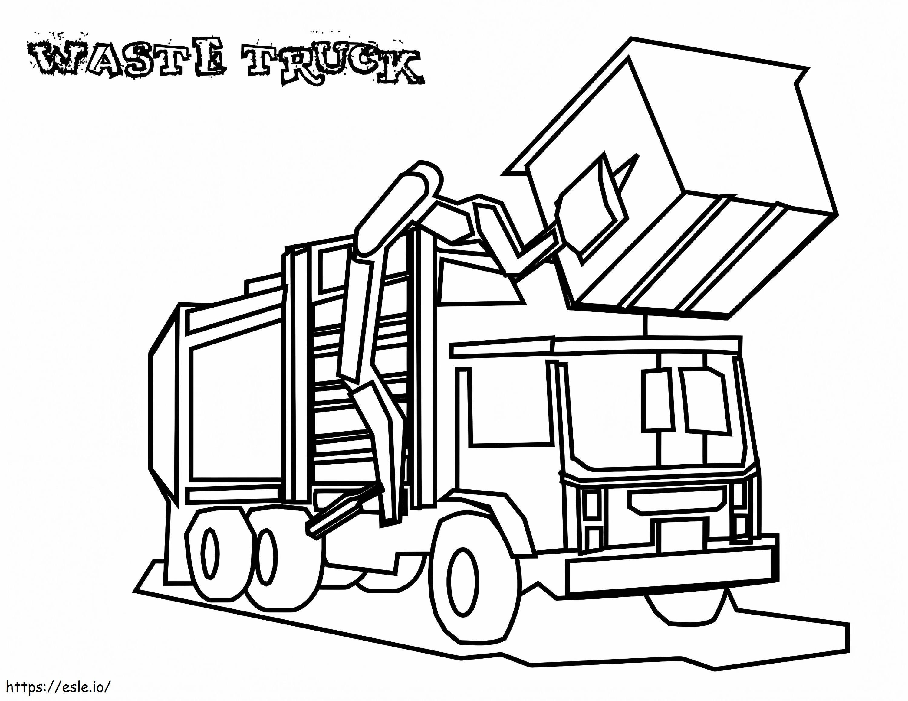 Caminhão de lixo para colorir