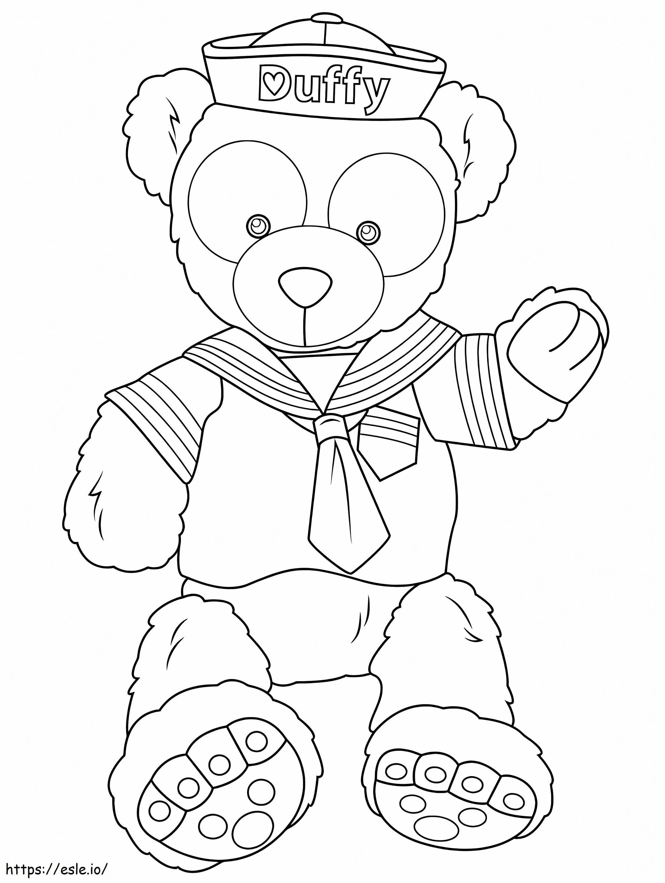 Urso de pelúcia marinheiro para colorir