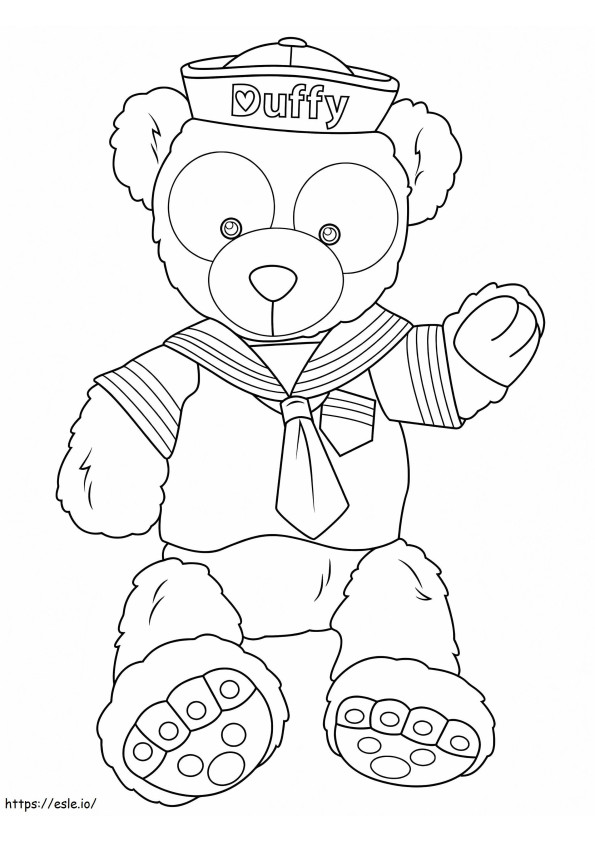 Urso de pelúcia marinheiro para colorir