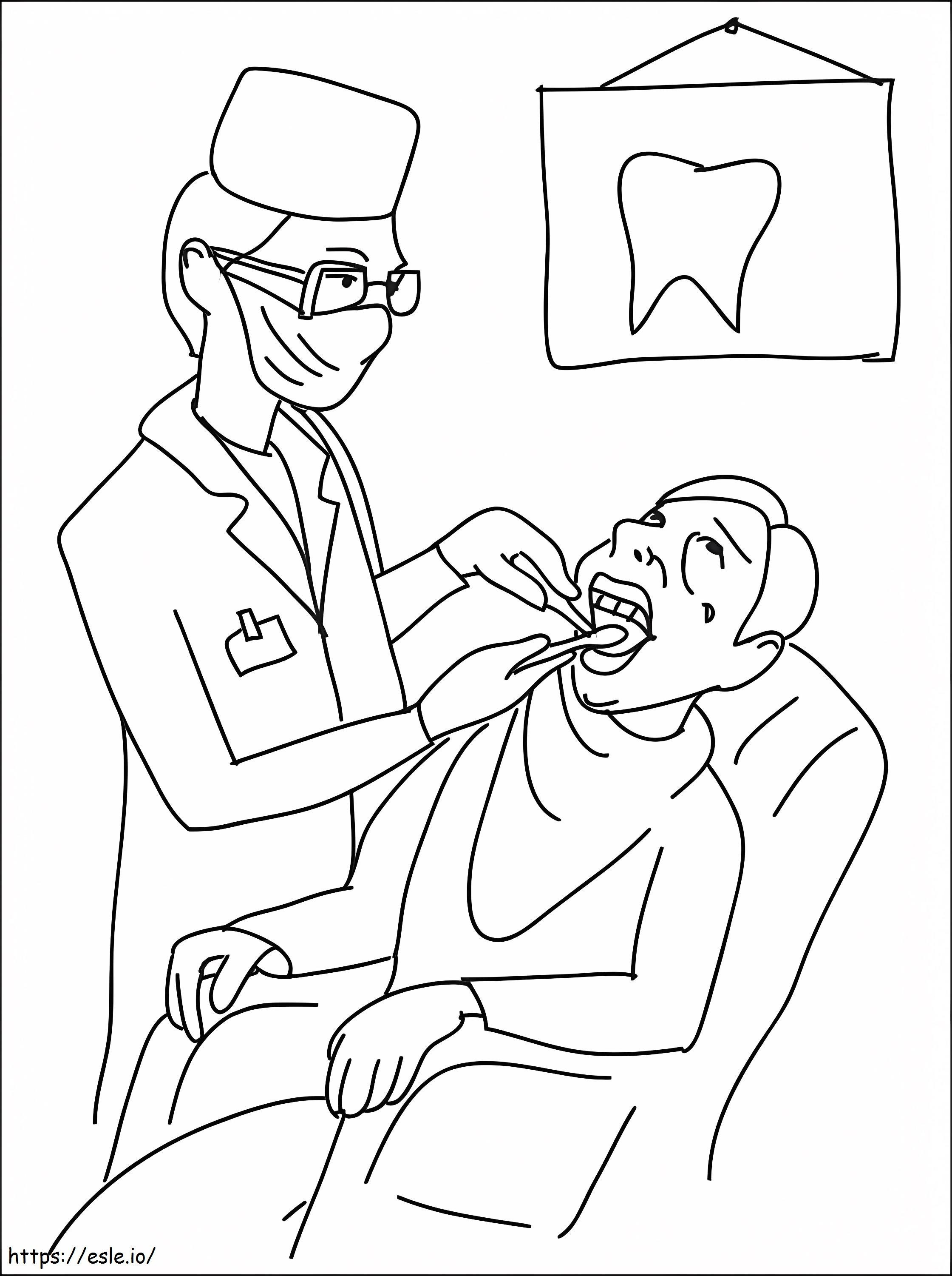 Zahnarzt arbeitet ausmalbilder