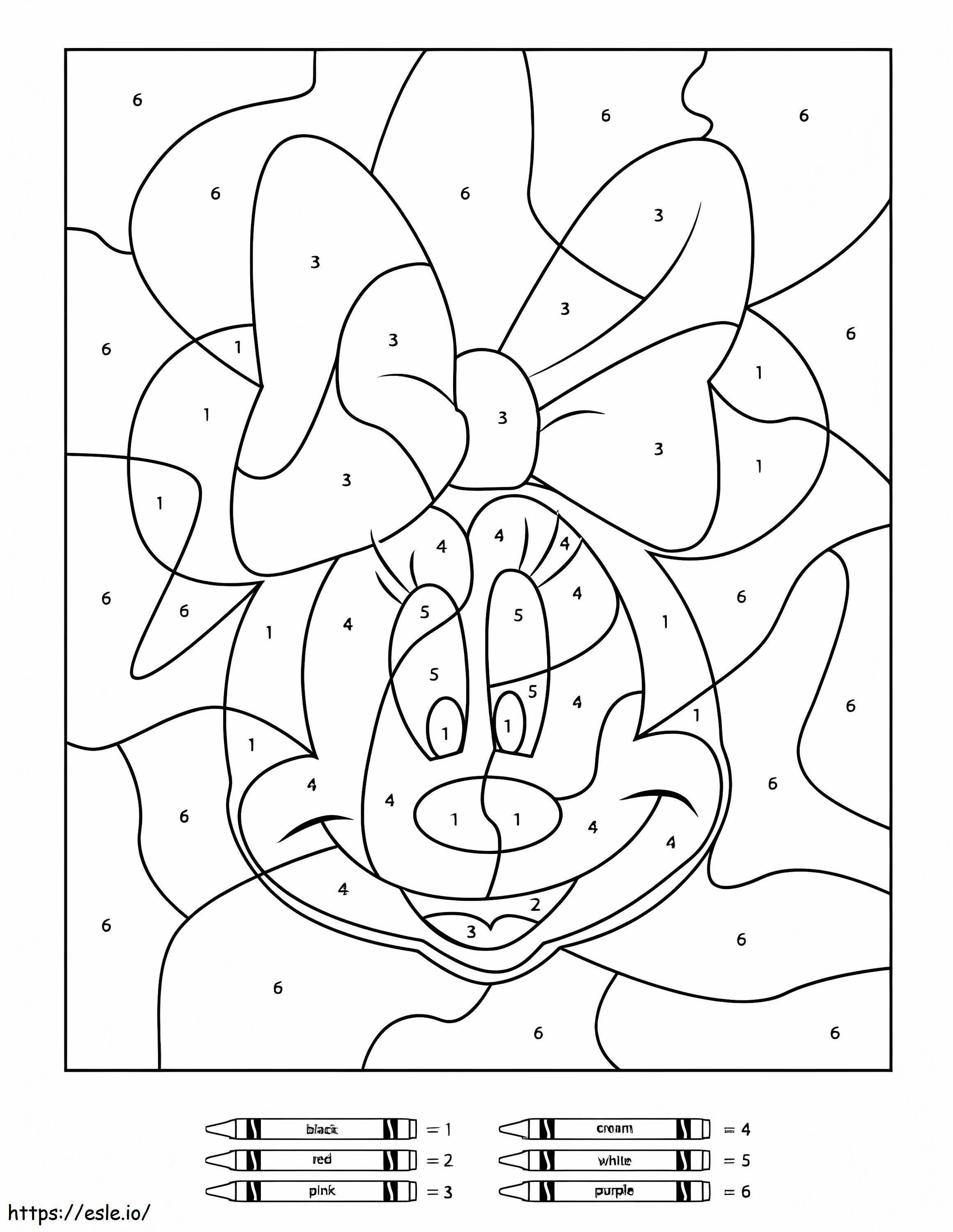 Coloriage Coloriage Minnie par numéro à imprimer dessin