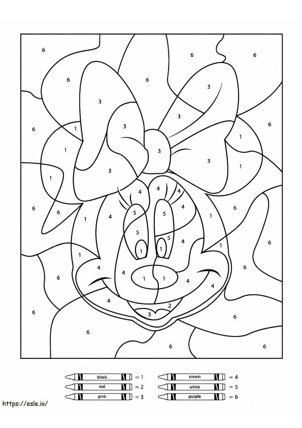 Coloriage Coloriage Minnie par numéro à imprimer dessin