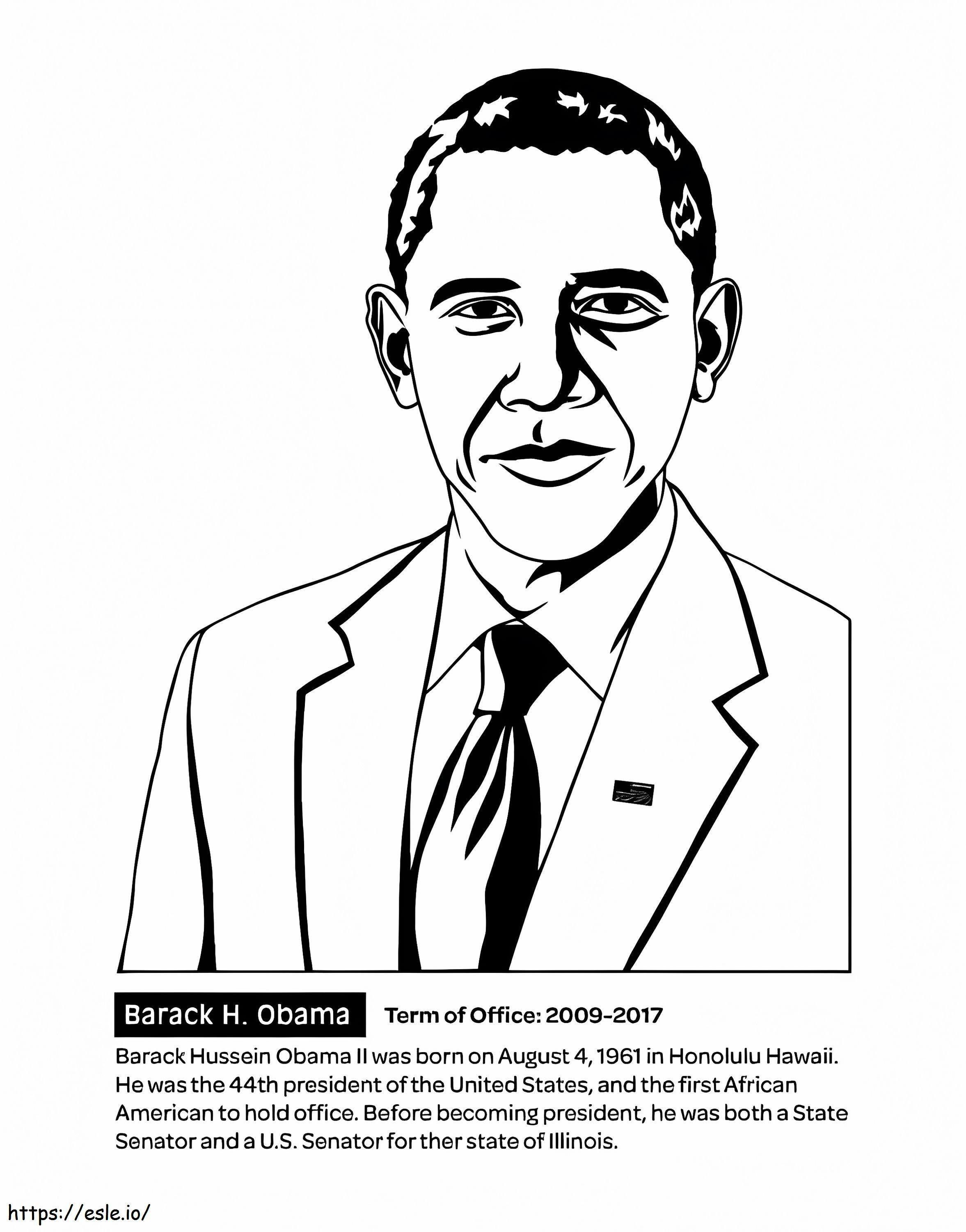 Obaman kuvat julisteella värityskuva
