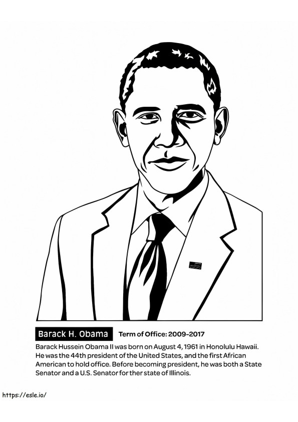 ポスター上のオバマ画像 ぬりえ - 塗り絵