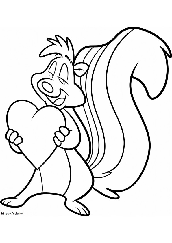 Pepe Le Pew With Heart coloring page