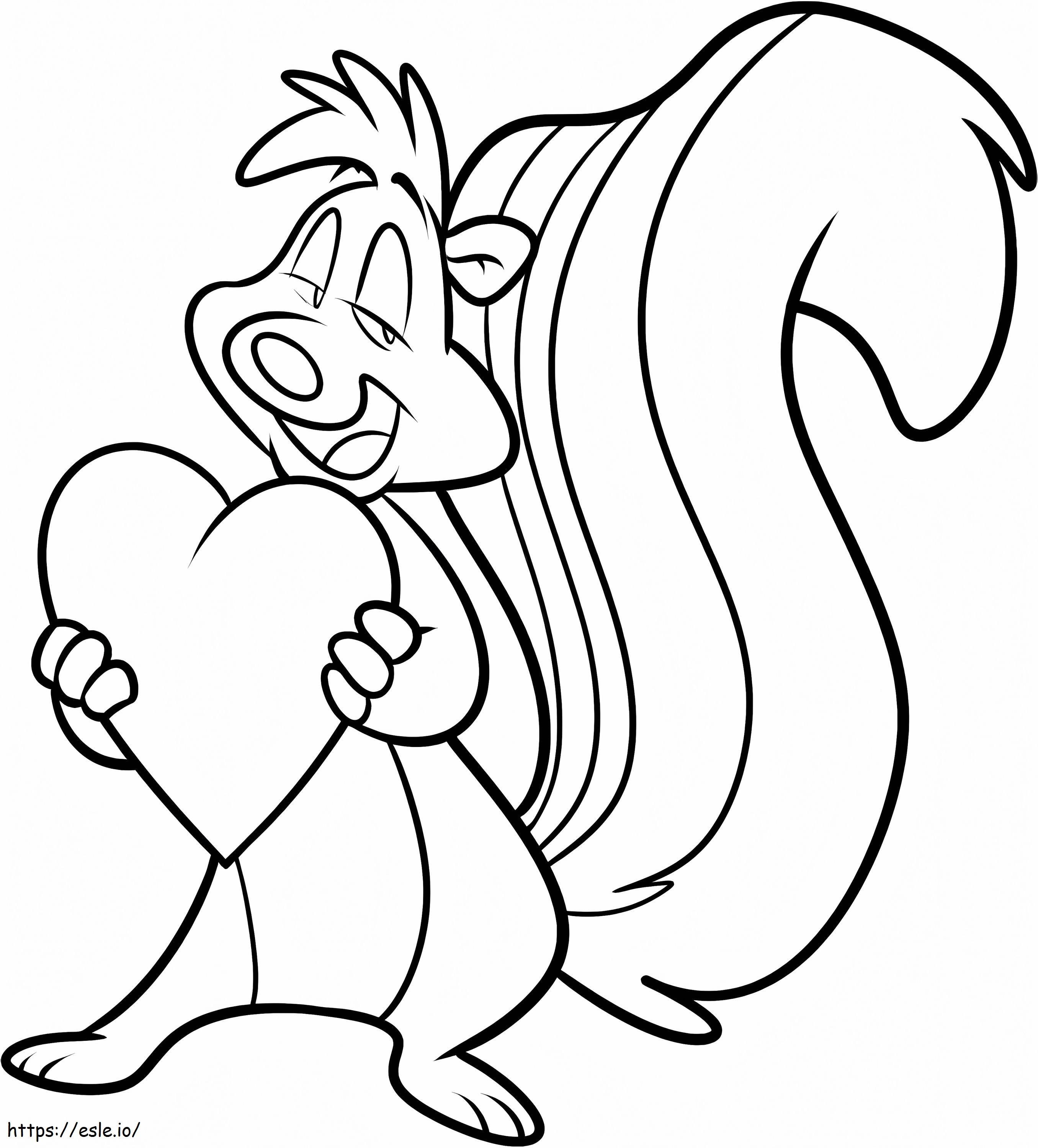 Pepe Le Pew With Heart coloring page