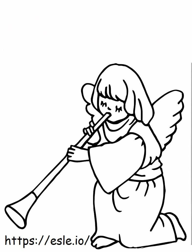 Trumpet Playing Angle coloring page