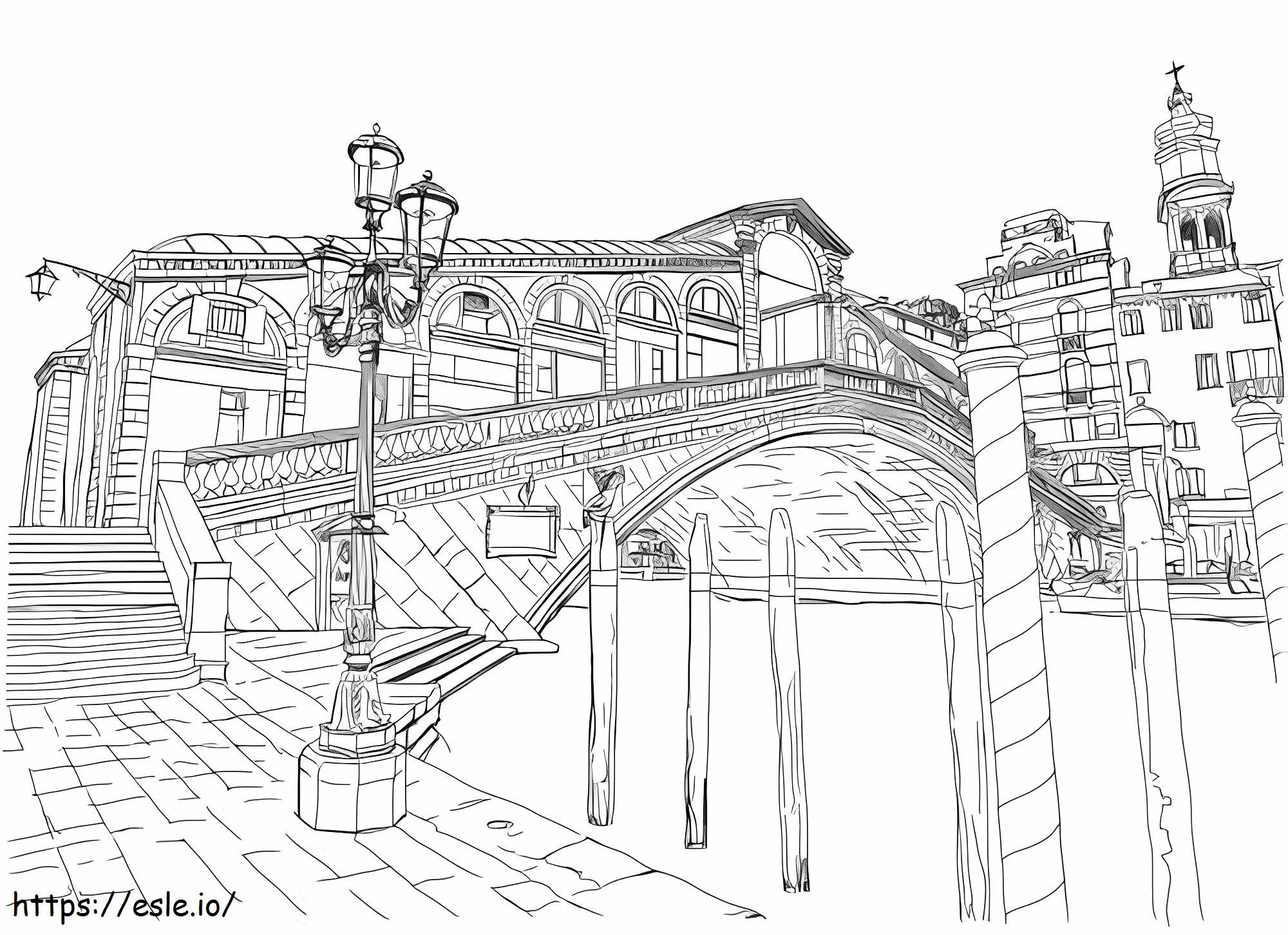 Rialto Bridge coloring page