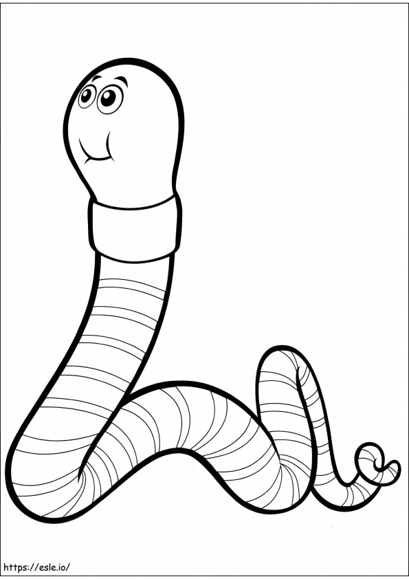 Adorable Earthworm coloring page