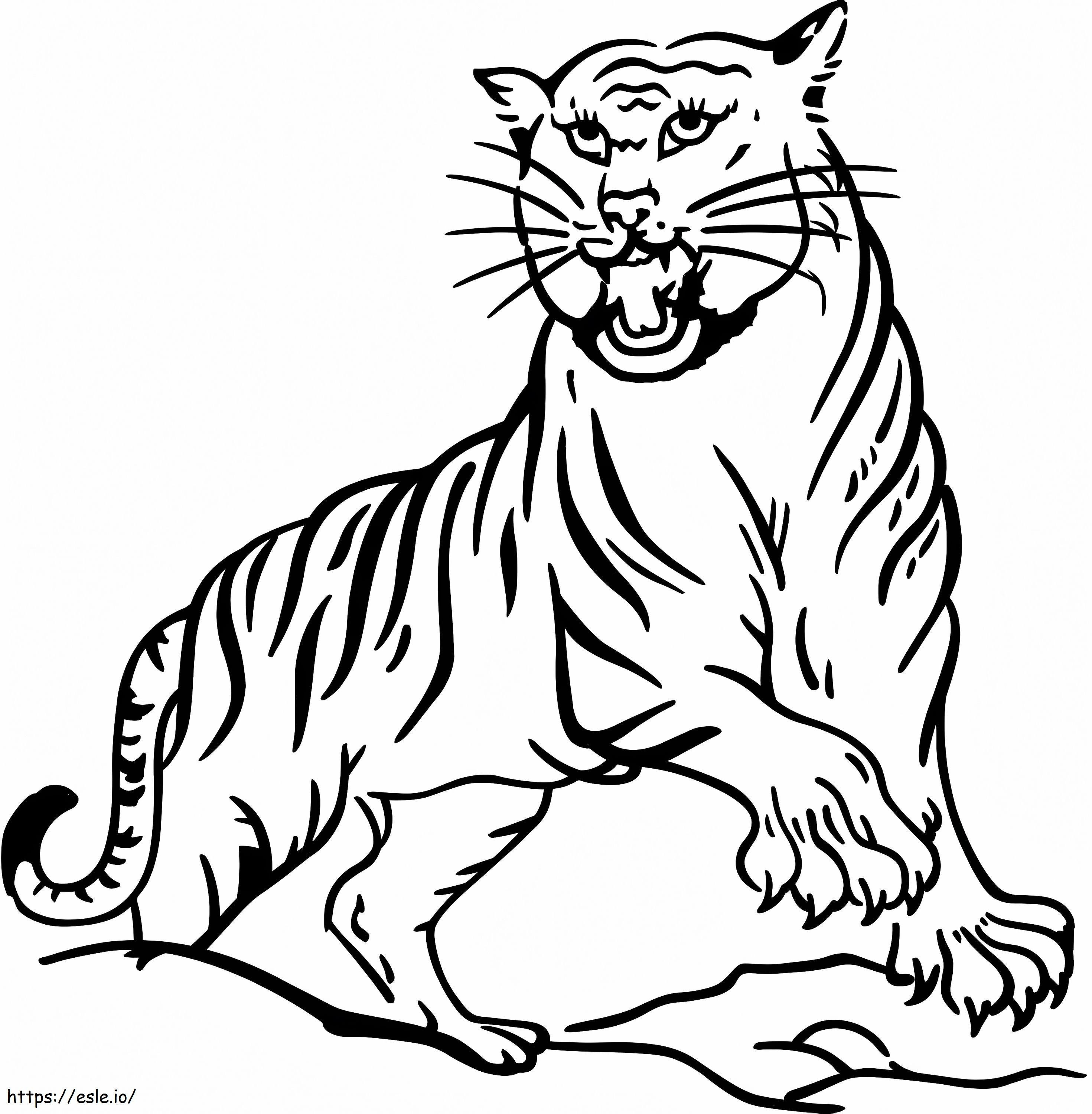 Um tigre irritado para colorir