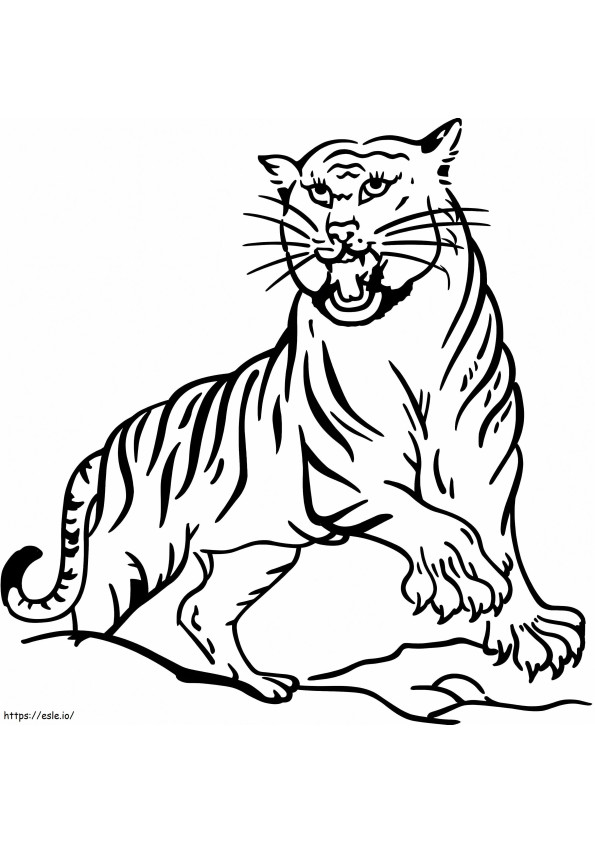 Coloriage Un tigre en colère à imprimer dessin
