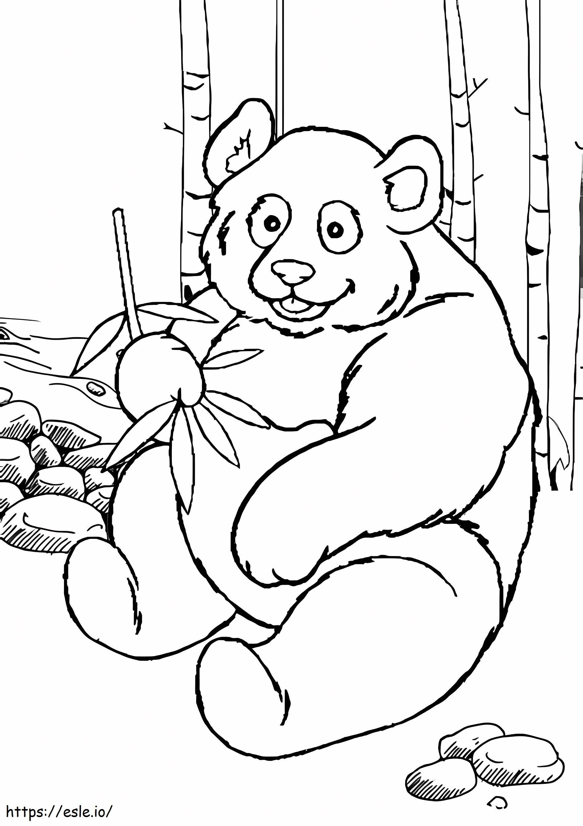 Coloriage Un panda souriant à imprimer dessin