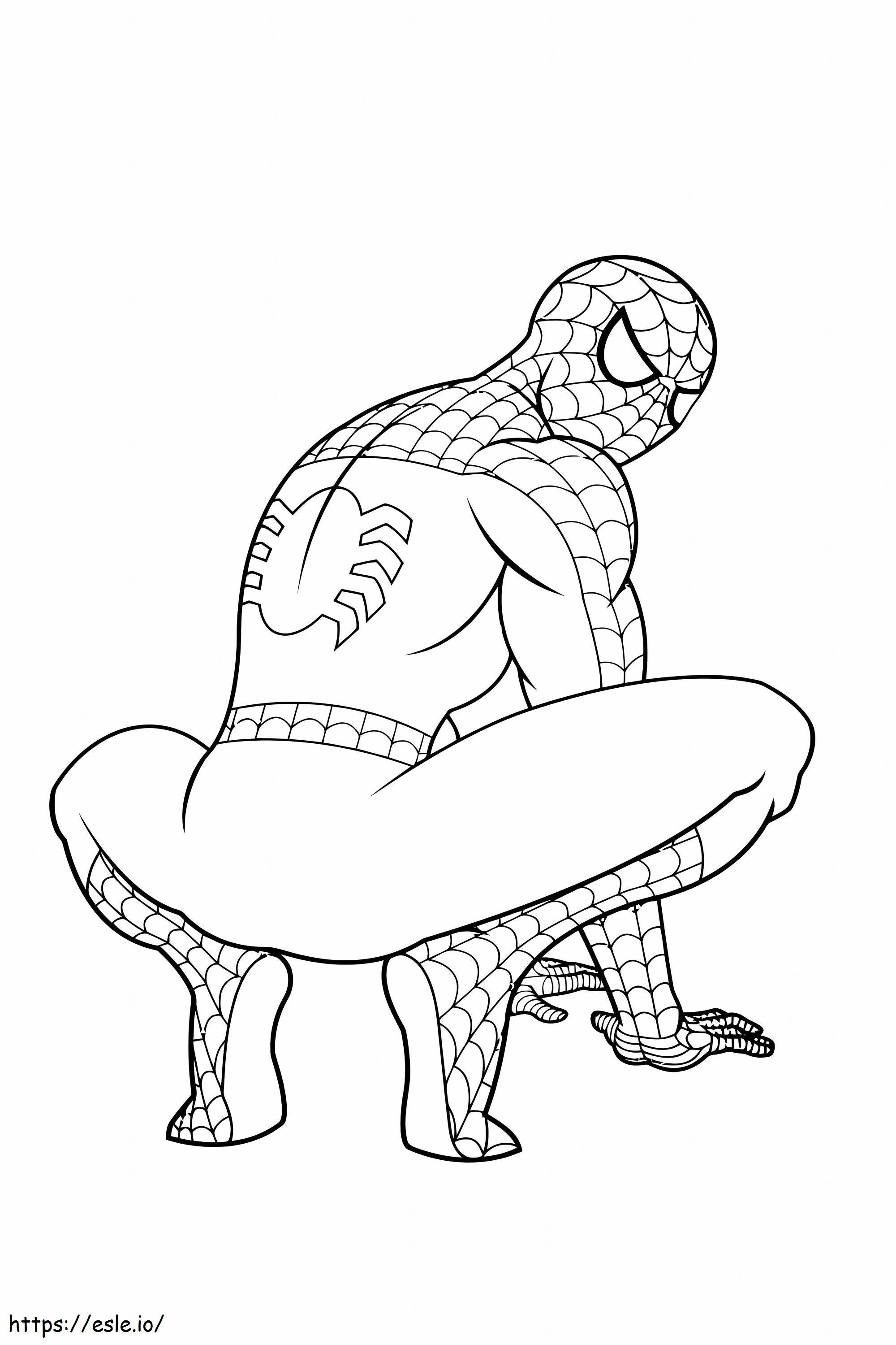 Funny Spider Man coloring page