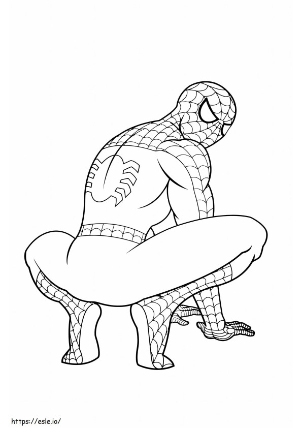 Coloriage Homme araignée drôle à imprimer dessin