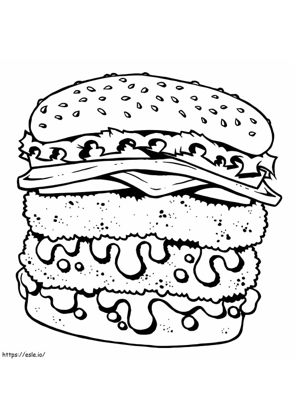 Hamburger tekenen kleurplaat