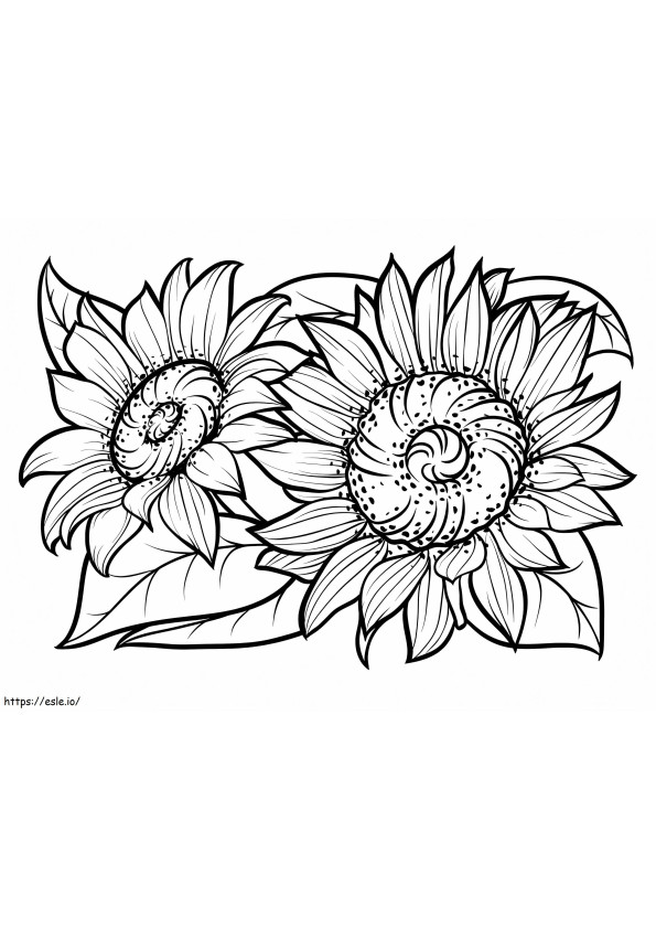 Printable Sunflowers coloring page